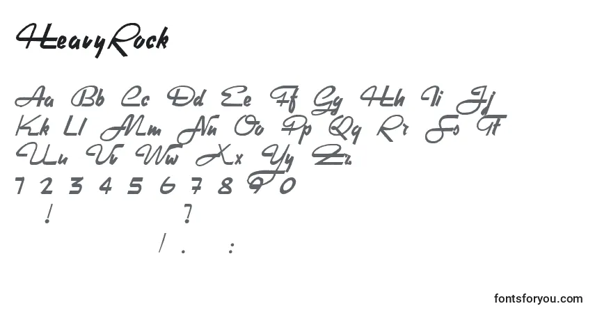 Schriftart HeavyRock – Alphabet, Zahlen, spezielle Symbole