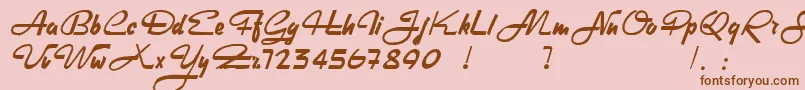 HeavyRock-Schriftart – Braune Schriften auf rosa Hintergrund