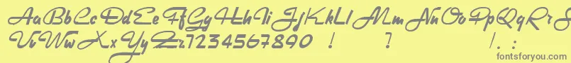 HeavyRock Font – Gray Fonts on Yellow Background