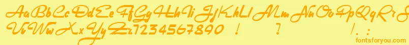 HeavyRock Font – Orange Fonts on Yellow Background