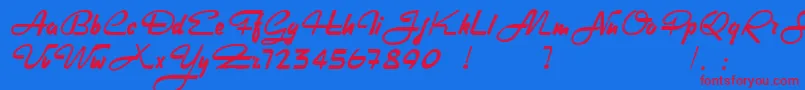 HeavyRock Font – Red Fonts on Blue Background