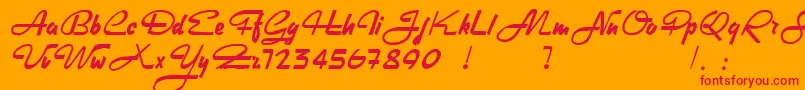 HeavyRock Font – Red Fonts on Orange Background