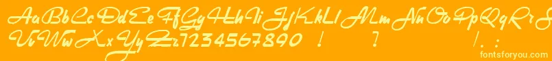 HeavyRock Font – Yellow Fonts on Orange Background