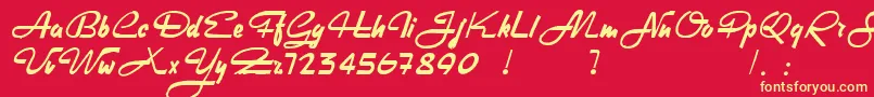 HeavyRock-Schriftart – Gelbe Schriften auf rotem Hintergrund