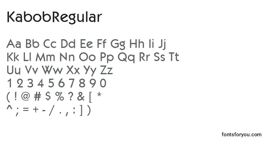 Schriftart KabobRegular – Alphabet, Zahlen, spezielle Symbole