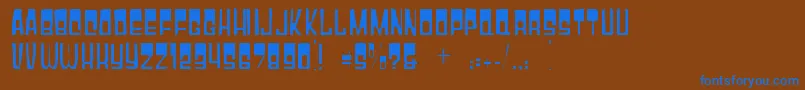 Gyparodygaunt-Schriftart – Blaue Schriften auf braunem Hintergrund