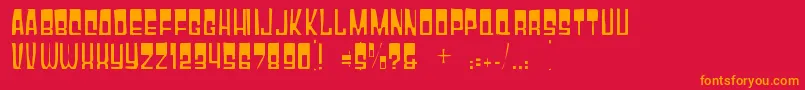 Gyparodygaunt-Schriftart – Orangefarbene Schriften auf rotem Hintergrund