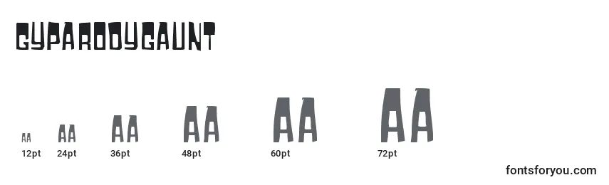 Gyparodygaunt Font Sizes