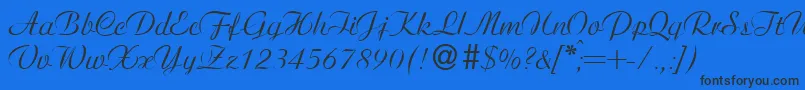 AriosoNormal Font – Black Fonts on Blue Background