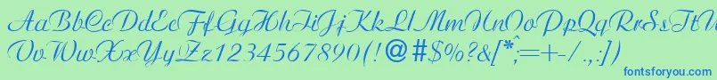 AriosoNormal Font – Blue Fonts on Green Background