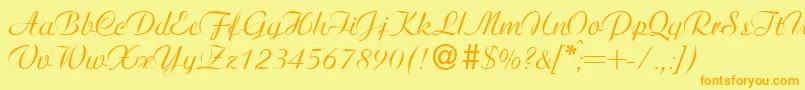 AriosoNormal Font – Orange Fonts on Yellow Background