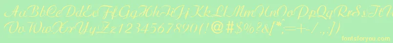 AriosoNormal Font – Yellow Fonts on Green Background