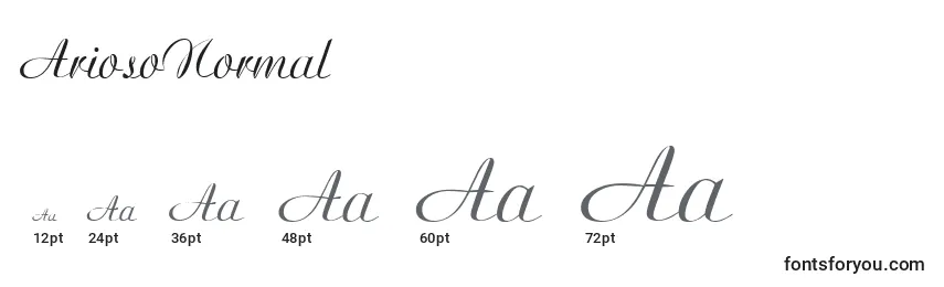 AriosoNormal Font Sizes