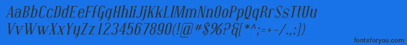 CovingtonItalic Font – Black Fonts on Blue Background
