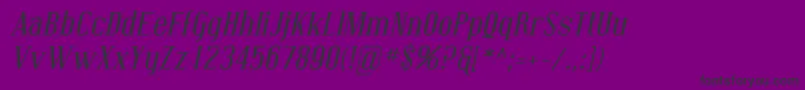 CovingtonItalic-fontti – mustat fontit violetilla taustalla