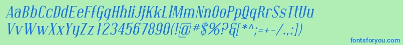 CovingtonItalic Font – Blue Fonts on Green Background