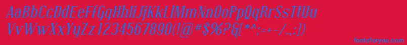 CovingtonItalic Font – Blue Fonts on Red Background