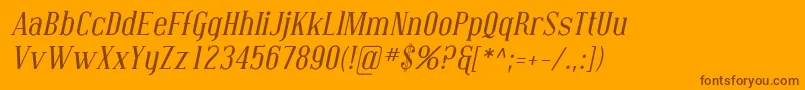 CovingtonItalic Font – Brown Fonts on Orange Background