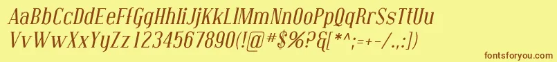 CovingtonItalic Font – Brown Fonts on Yellow Background