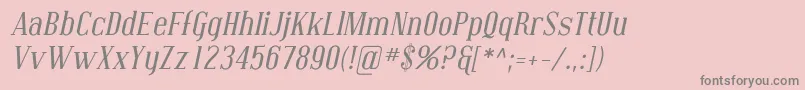 CovingtonItalic-Schriftart – Graue Schriften auf rosa Hintergrund