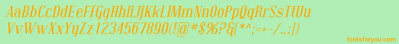 CovingtonItalic Font – Orange Fonts on Green Background