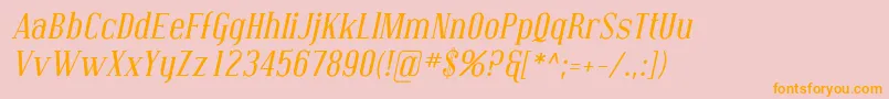 CovingtonItalic Font – Orange Fonts on Pink Background