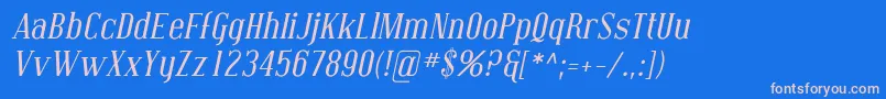 CovingtonItalic Font – Pink Fonts on Blue Background