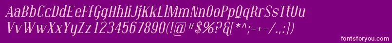 CovingtonItalic Font – Pink Fonts on Purple Background