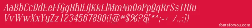CovingtonItalic Font – Pink Fonts on Red Background