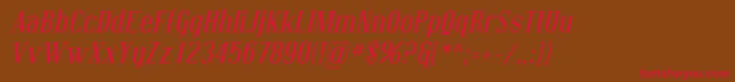 CovingtonItalic Font – Red Fonts on Brown Background
