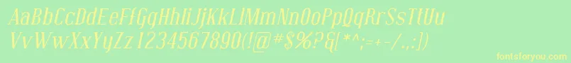CovingtonItalic Font – Yellow Fonts on Green Background