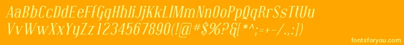 fuente CovingtonItalic – Fuentes Amarillas Sobre Fondo Naranja