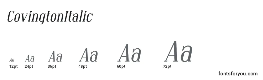 CovingtonItalic Font Sizes