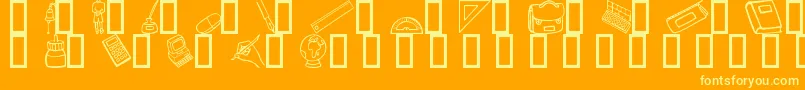 Más sobre la fuente Schooldays fuente Schooldays – Fuentes Amarillas Sobre Fondo Naranja