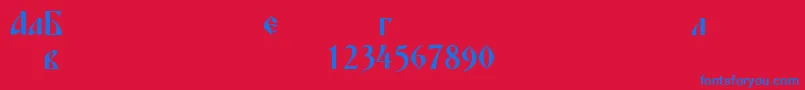 Blagovestfourc Font – Blue Fonts on Red Background