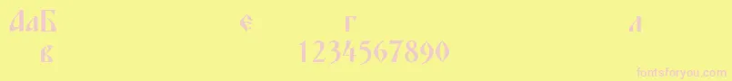 Blagovestfourc Font – Pink Fonts on Yellow Background