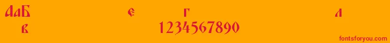 Blagovestfourc Font – Red Fonts on Orange Background