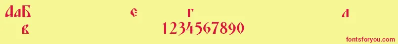 Blagovestfourc Font – Red Fonts on Yellow Background