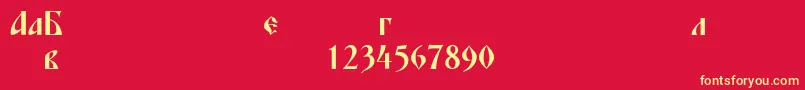 Blagovestfourc Font – Yellow Fonts on Red Background