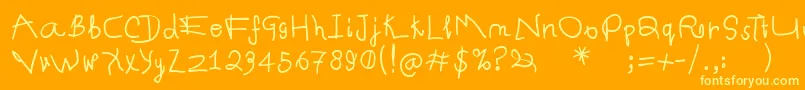 Spontifex-Schriftart – Gelbe Schriften auf orangefarbenem Hintergrund