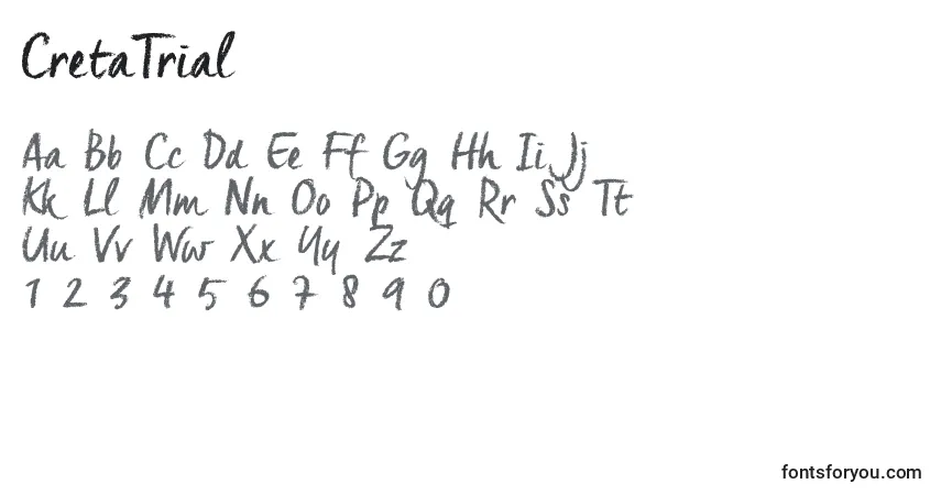 CretaTrial Font – alphabet, numbers, special characters