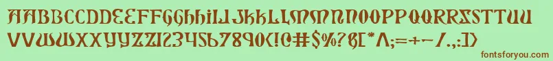 Czcionka Xiphose – brązowe czcionki na zielonym tle