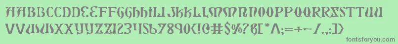 フォントXiphose – 緑の背景に灰色の文字