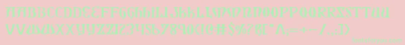 Xiphose-Schriftart – Grüne Schriften auf rosa Hintergrund