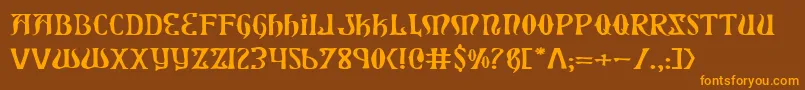Xiphose Font – Orange Fonts on Brown Background