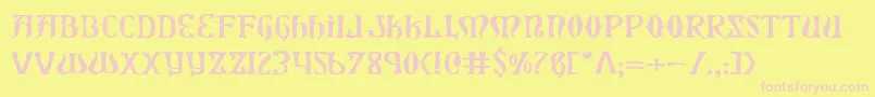 Xiphose Font – Pink Fonts on Yellow Background
