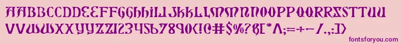 Xiphose-Schriftart – Violette Schriften auf rosa Hintergrund