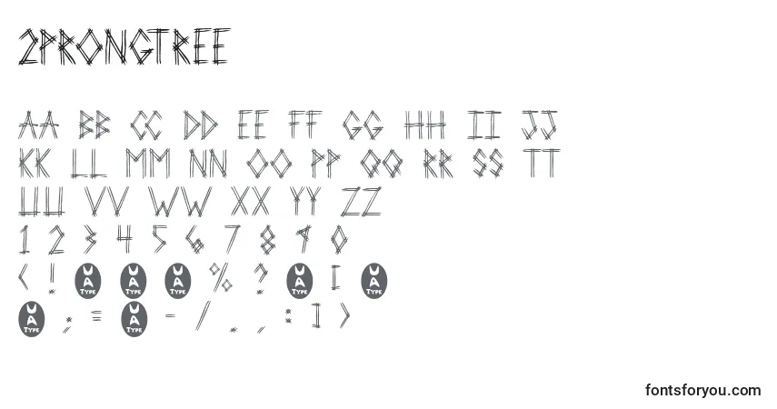 Шрифт 2ProngTree – алфавит, цифры, специальные символы