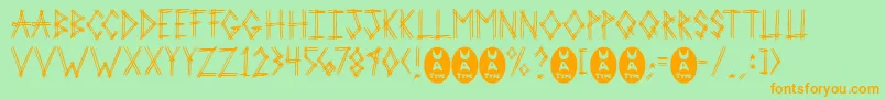 2ProngTree Font – Orange Fonts on Green Background