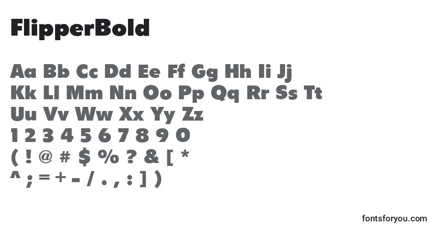 Schriftart FlipperBold – Alphabet, Zahlen, spezielle Symbole